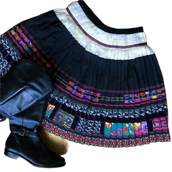 ANTHROPOLOGIE Accordion Pleated Vintage Boho Valea Skirt COREY LYNN CALTER Small - Picture 12 of 15